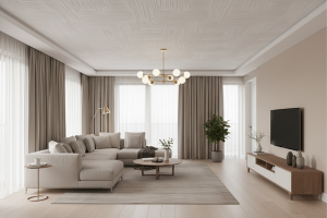 Read more about the article 50×50 Tavan Kaplama Plakaları ile Salon ve Oturma Odası Dekorasyon Fikirleri