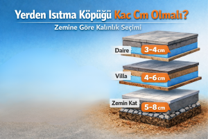 Yerden Isıtma Köpüğü Kaç Cm Olmalı? Zemine Göre Kalınlık Seçimi