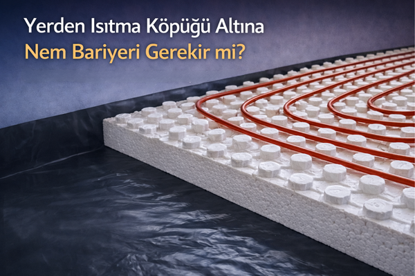 Read more about the article Yerden Isıtma Köpüğü Altına Nem Bariyeri Gerekir mi? Rutubet, Buhar ve Zemin Hazırlığı